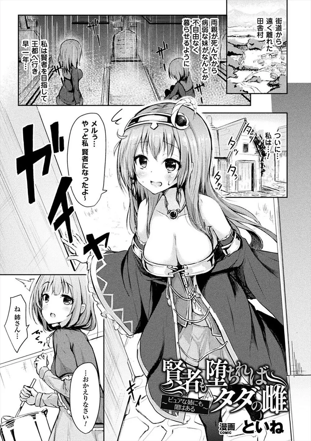 【エロ漫画】深層心理でずっとけがれのない妹を犯したいという黒い気持ちを持っていた美少女賢者が、願いを叶えてくれる宝玉が暴走し姉妹揃って触手に犯され堕ちていく！